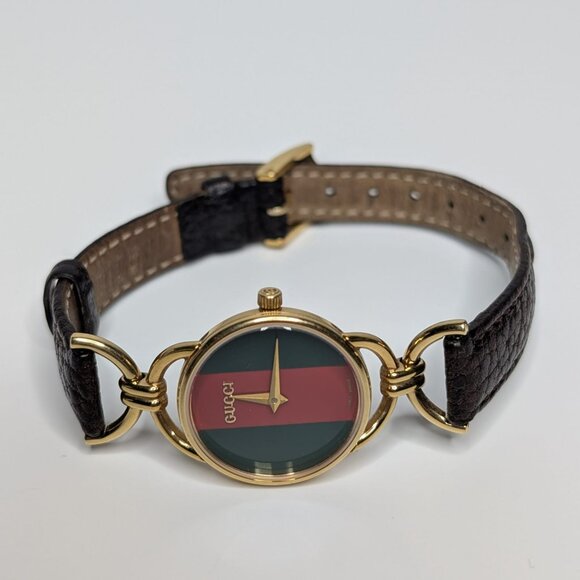 Vintage Gucci Gold Plated Horse Bit Quartz Watch 6000L